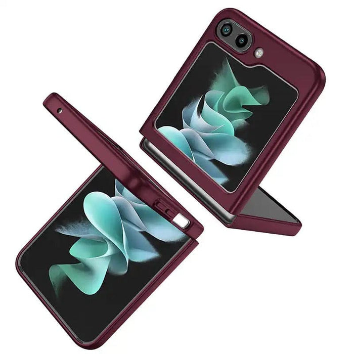 Samsung Galaxy Z Flip 5 phone case by 9eight5 in seven vibrant colors, showcasing slim protective cover with textured finish.