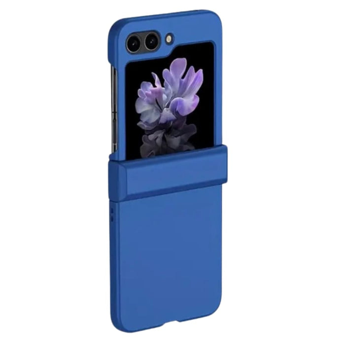 Royal blue 9eight5 phone case for Samsung Galaxy Z Flip 5, showcasing a sleek protective cover with precise cutouts.
