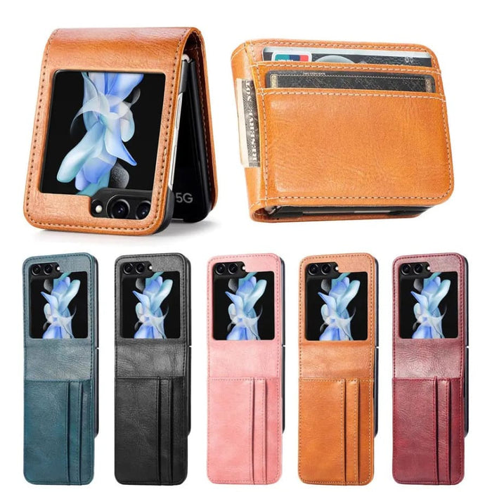 Samsung Galaxy Z Flip 6 phone case by 9eight5 in five different colors, showcasing slim protective design and vibrant options.