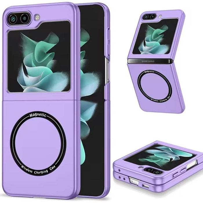 Purple Samsung Galaxy Z Flip 6 phone case by 9eight5, showcasing a sleek protective cover for the flip phone.