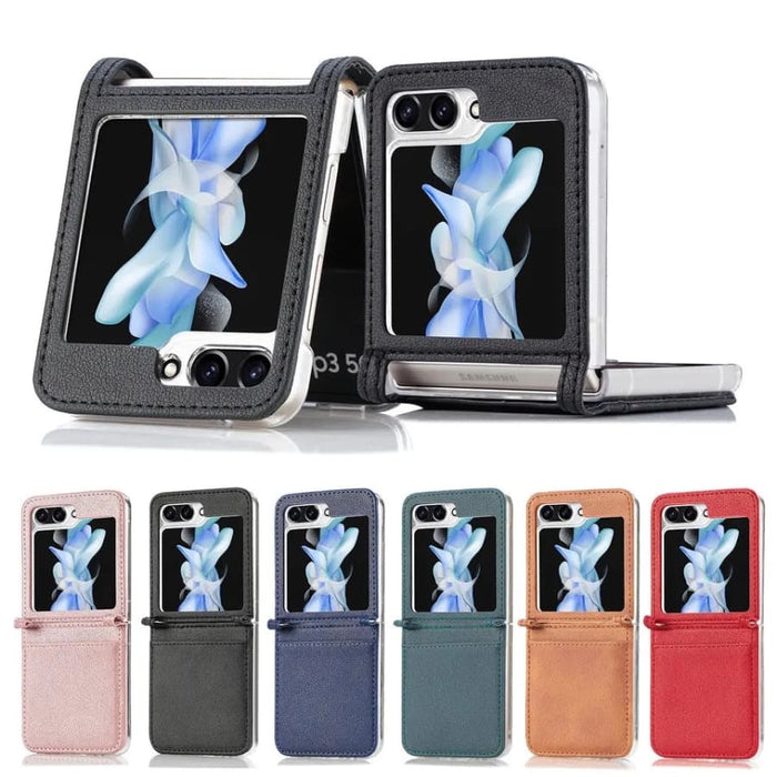 9eight5 Samsung Galaxy Z Flip 5 phone case with sleek design, protective cover, and precise cutouts for easy access to buttons.