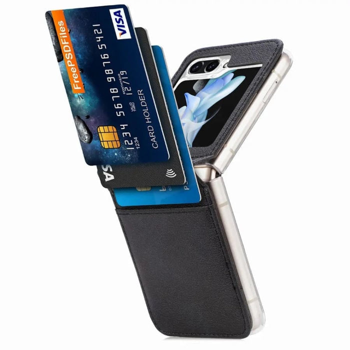 9eight5 Samsung Galaxy Z Flip 5 phone case, slim protective cover for Z Flip 6 and Z Flip 5, with a sleek black design.