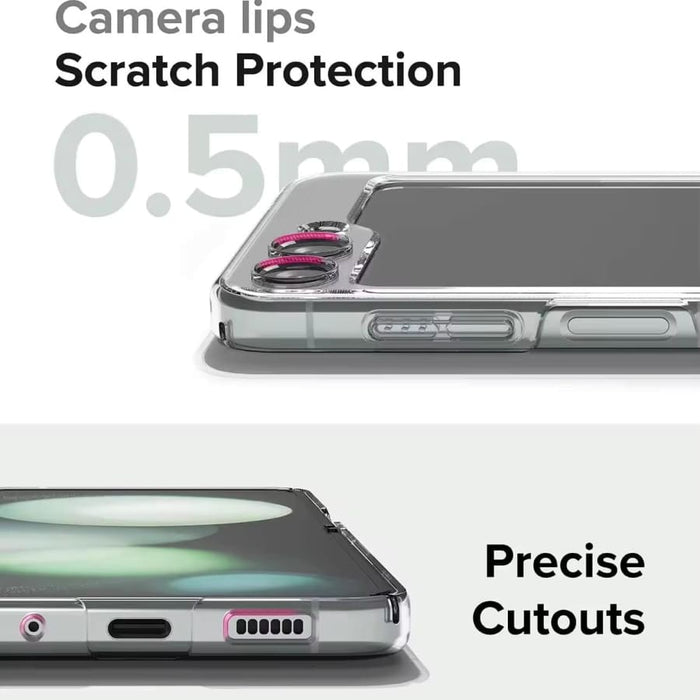 9eight5 phone case for Samsung Galaxy Z Flip 6, slim protective cover with textured design, fits snugly around the flip phone.