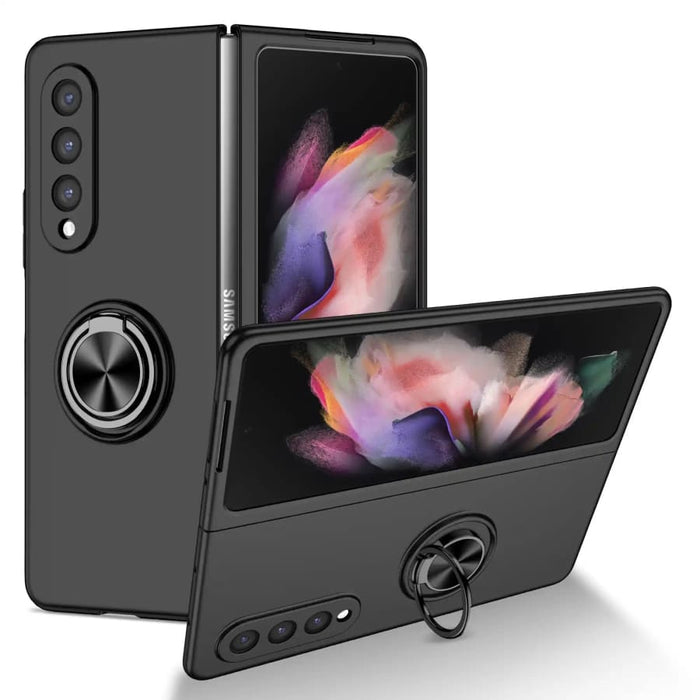 Black Samsung Galaxy Z Fold 2 phone case from 9eight5, showing a slim protective cover with precise cutouts.