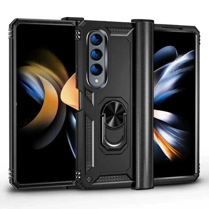 Black Samsung Galaxy Z Fold 5 phone case by 9eight5, protective cover with sleek design and precise cutouts.