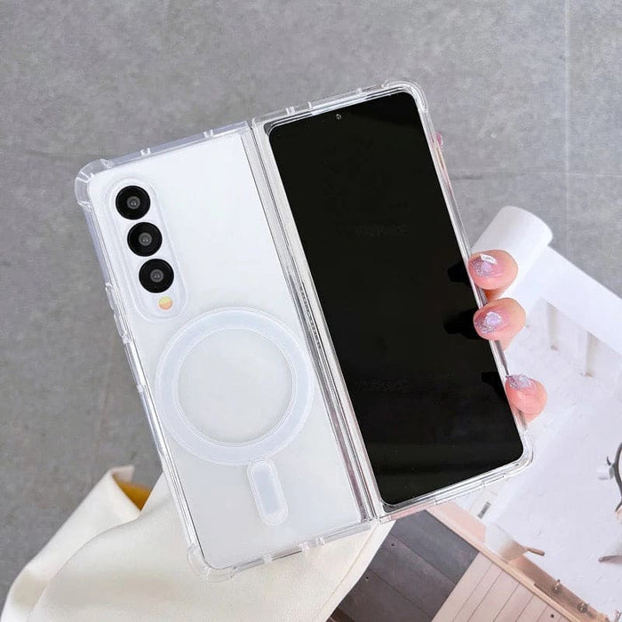 Black 9eight5 phone case for Samsung Galaxy Z Fold 5 with protective cover and sleek design, fitting the foldable smartphone perfectly.