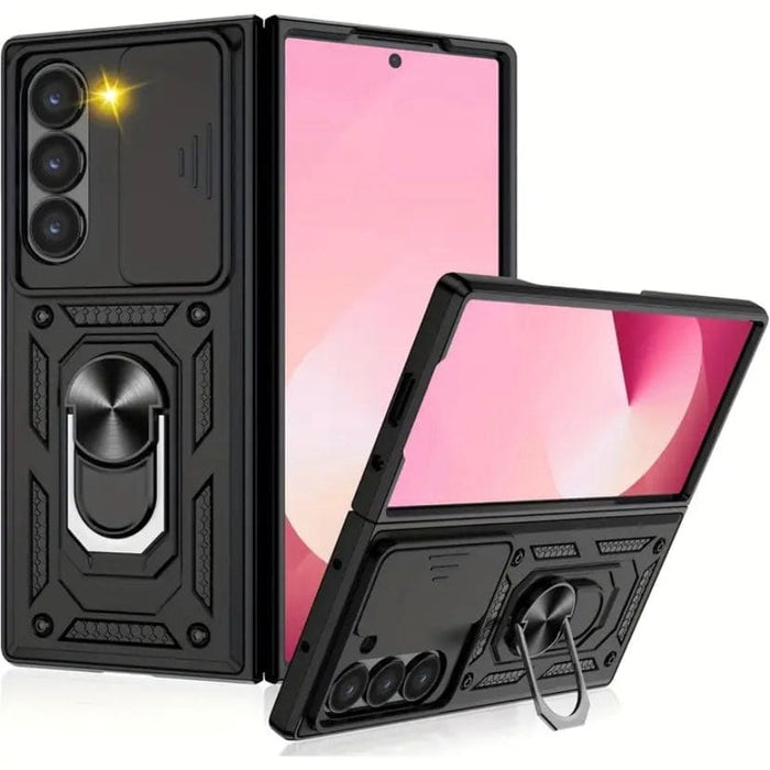 Black Samsung Galaxy Z Fold 6 phone case by 9eight5, protective cover with precise cutouts for the device.
