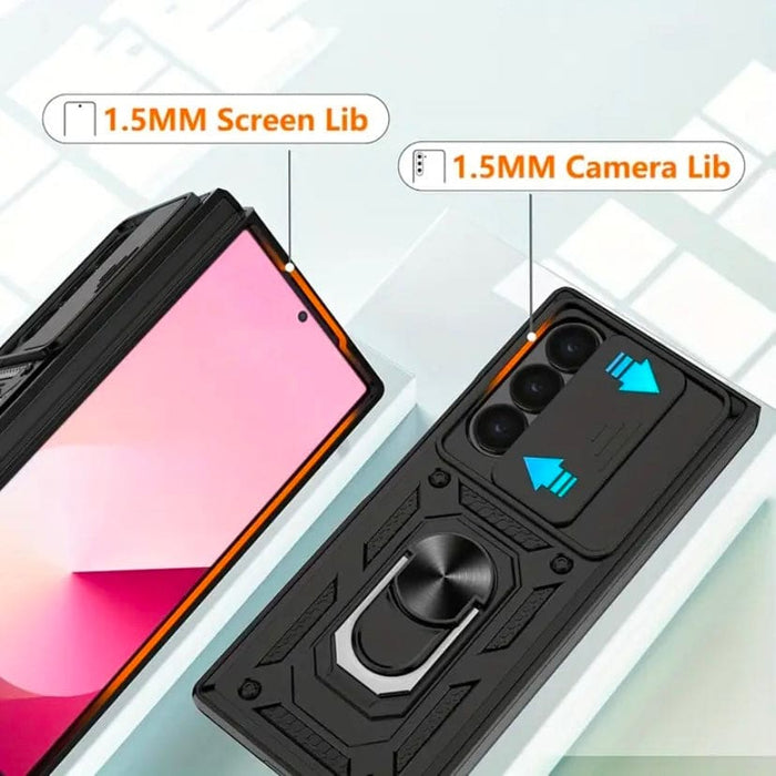 Samsung Galaxy Z Fold 6 phone case by 9eight5 in three colors, showing protective design and material details.