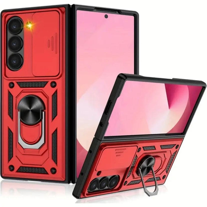 Red Samsung Galaxy Z Fold 6 phone case by 9eight5, stylish protective cover with precise cutouts and a sleek design.