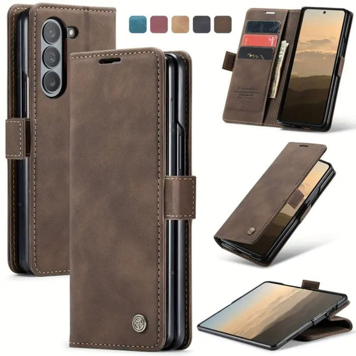9eight5 Samsung Galaxy Z Fold 6 phone case in brown, showcasing a protective, slim design for the foldable smartphone.