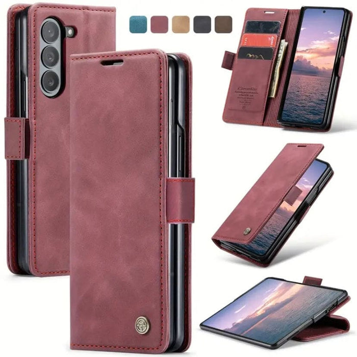 9eight5 Samsung Galaxy Z Fold 6 phone case in burgundy, stylish protective cover with a sleek design.