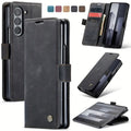 Black Samsung Galaxy Z Fold 6 case by 9eight5, showing slim protective design with open fold view.