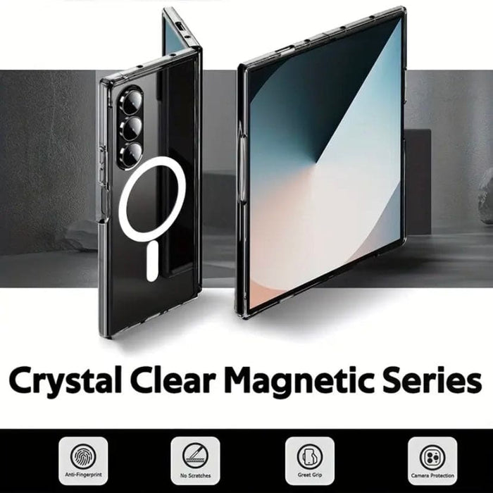 Black 9eight5 phone case for Samsung Galaxy Z Fold 6, protective cover with precise cutouts and sleek design.