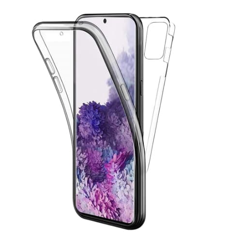 Front and back view of a 9eight5 phone case for Samsung Galaxy S10 Plus, showcasing protective design and stylish finish.