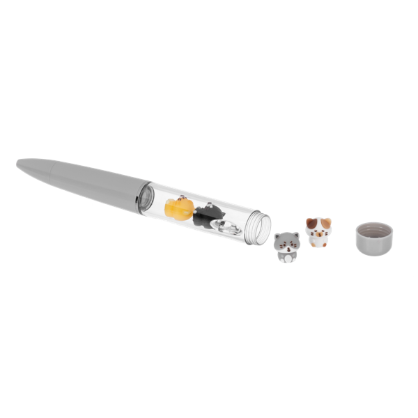 Cat Floating Charm Pen - Black Ink Novelty Pen - Assorted