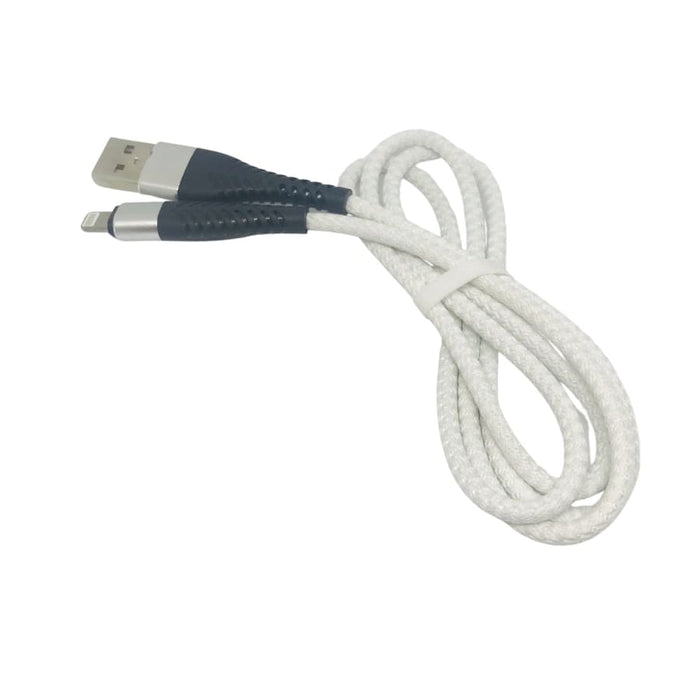 Black and white 1-meter charger cable for iPhone and iPad, compatible phone and tablet accessory by 9eight5.
