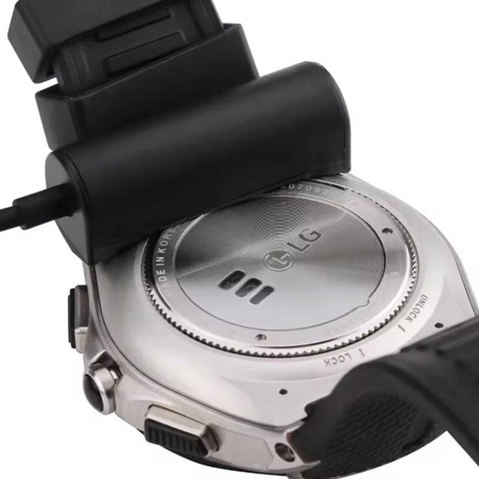 Black 1m USB-C to Micro USB charger cable for LG SmartWatch W200, compatible with That Watch Shop brand.