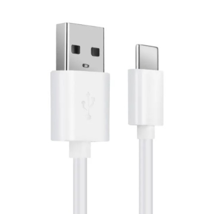 White 1m USB-A to USB-C charger cable for Motorola phones by 9eight5, designed for fast and reliable charging and data transfer.
