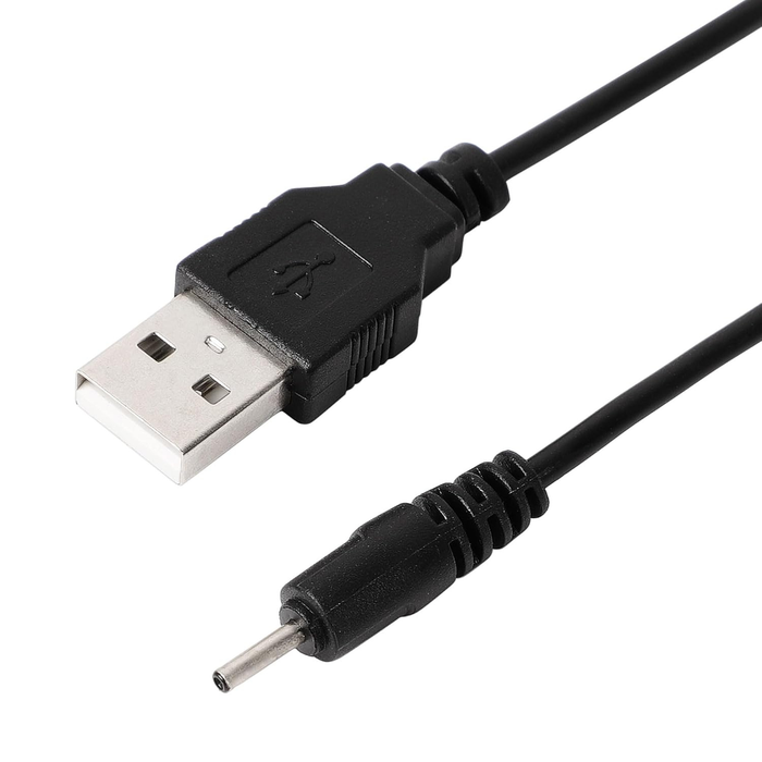 Black 1m Nokia charger cable with 2mm barrel connector, compatible with Nokia phones, by 9eight5 electronics accessories.