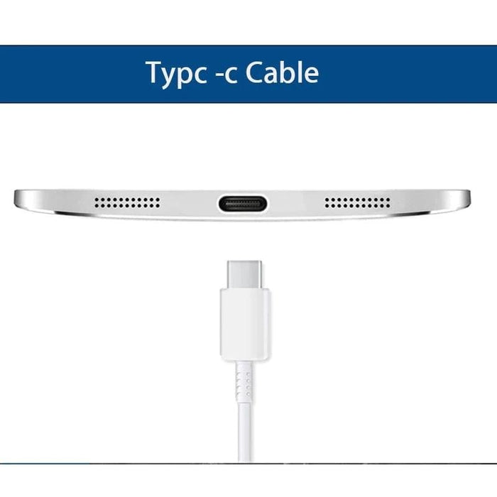 White Samsung charger cable for phones and tablets, USB to Type C, 1.2 meters long, compatible with Samsung devices.
