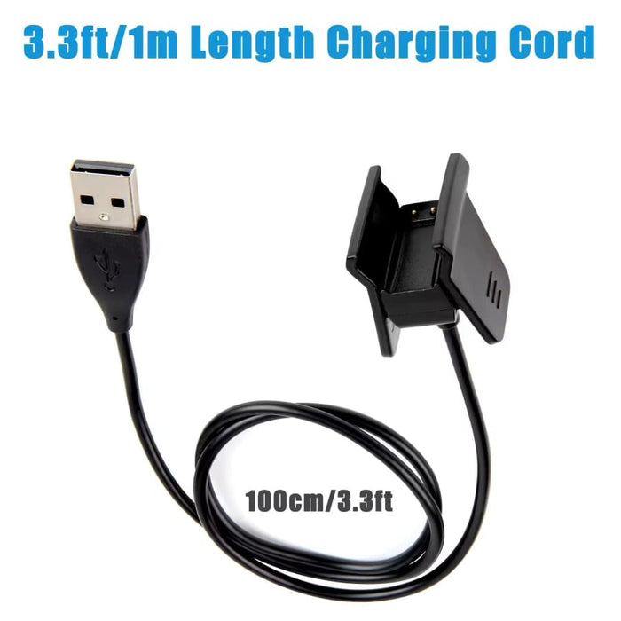 Black Fitbit Alta HR charger with USB cord for charging and replacement, designed for Fitbit Alta HR fitness tracker.