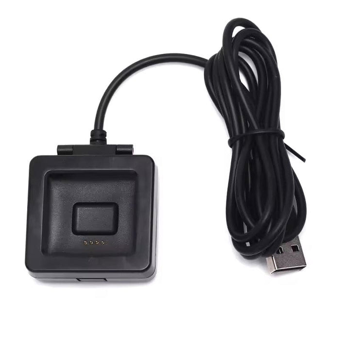 Black Fitbit Blaze charger with USB dock for easy charging, compatible with Fitbit Blaze smartwatches.