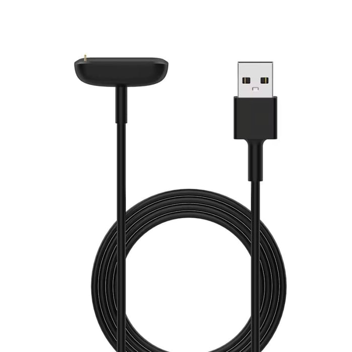 Black Fitbit Charge 5/6/Luxe charger from That Watch Shop, compatible with Fitbit fitness trackers.
