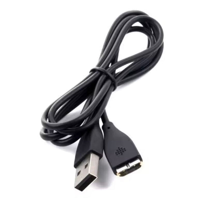 Black Fitbit Surge charger with USB cable for charging the fitness tracker, compatible with Fitbit Surge devices.