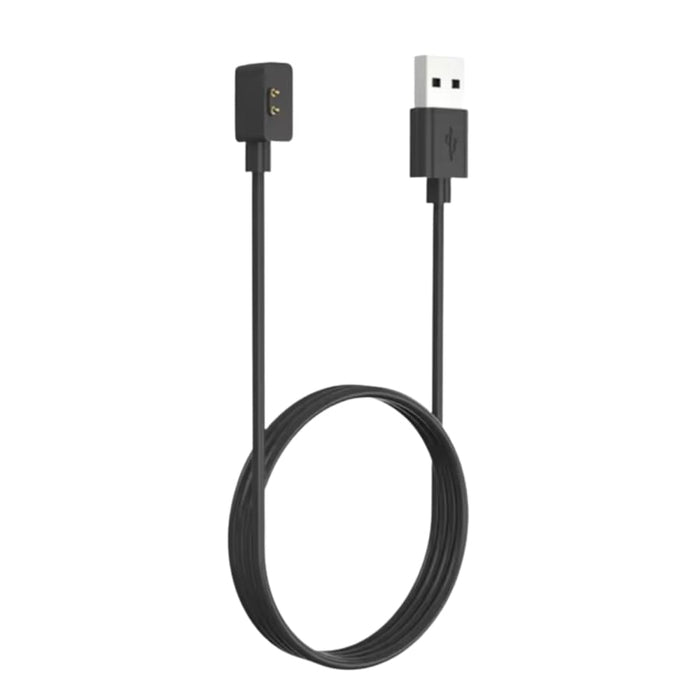 Black USB-C charger for Redmi Watch 3 with cable, designed for easy charging of smartwatch devices.
