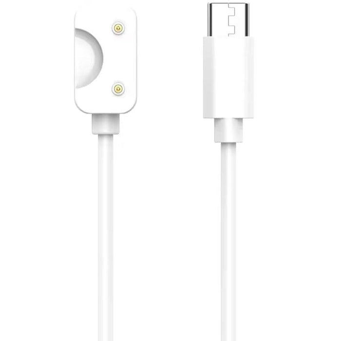 White Samsung Galaxy Fit 3 charger with USB Type-C cable for smartwatch charging, designed for Samsung Galaxy Fit 3.