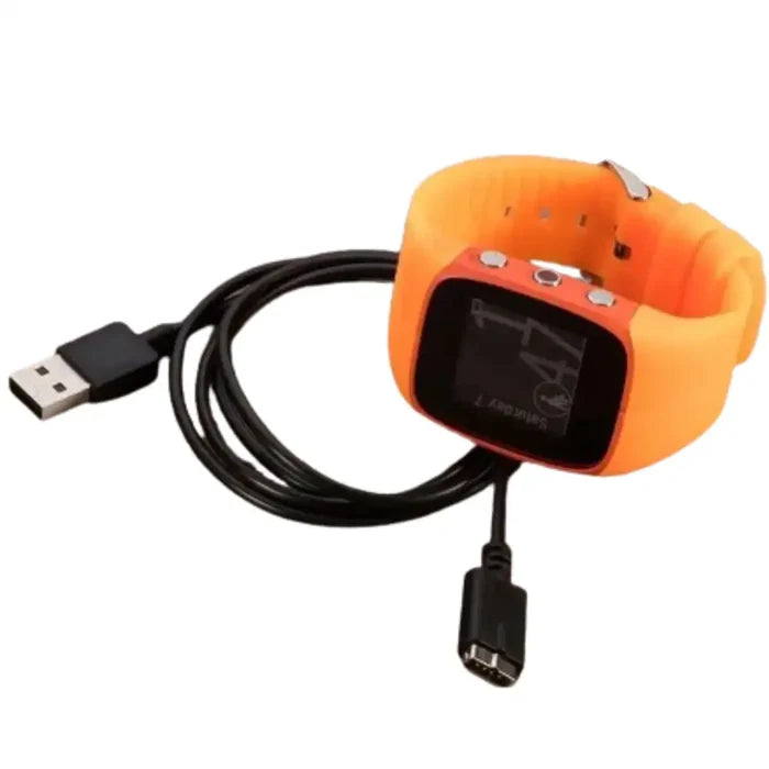 Habicare 1m TWS charging cable for Polar M430 smartwatch, showing the cable with USB connector and charging end.