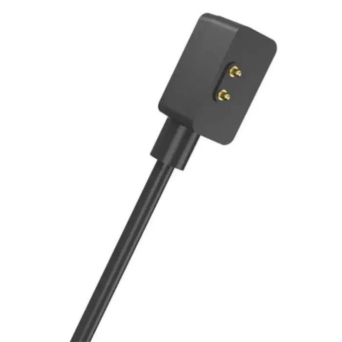 Habicare TWS charging cable for Xiaomi Mi Band 9 and 8 series, shown connected for charging and data transfer.