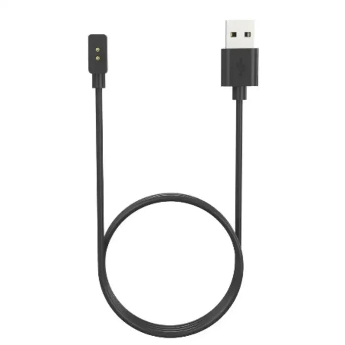Magnetic charging cable for Redmi Watch 3 TWS by Habicare, showing a close-up of the cable connected to the smartwatch.
