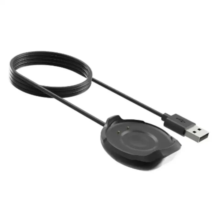 Habicare TWS charging dock for Moto 360 3rd Gen smartwatch, black plastic with charging pins, designed for easy device charging.