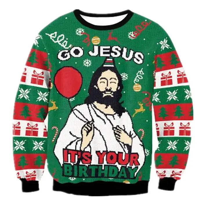 Habicare Christmas Jersey SS, featuring one of 30 festive designs, in small or medium size, with holiday-themed patterns and cozy knit.