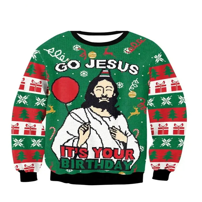 Habicare Christmas Jersey in SS style, featuring one of 30 festive designs for small and medium sizes, with colorful holiday patterns.