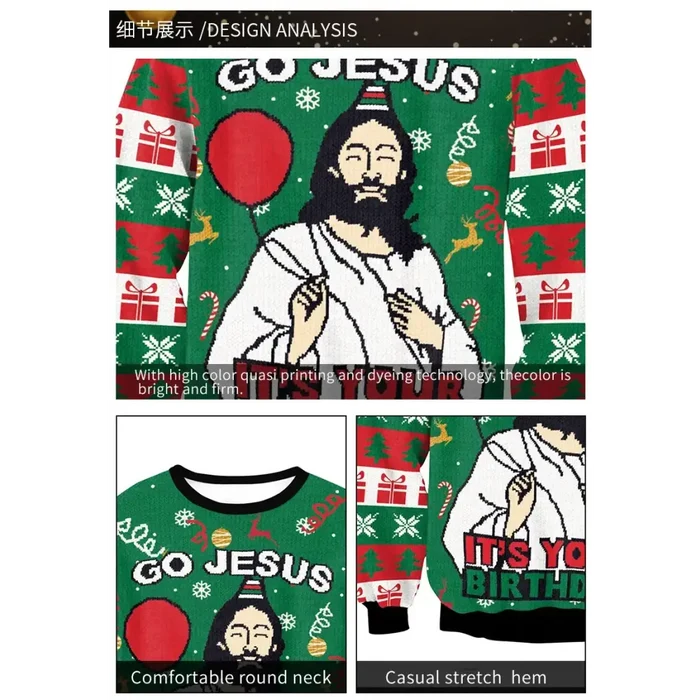 Habicare Christmas Jersey in SS style, featuring one of 30 festive designs for small and medium sizes.