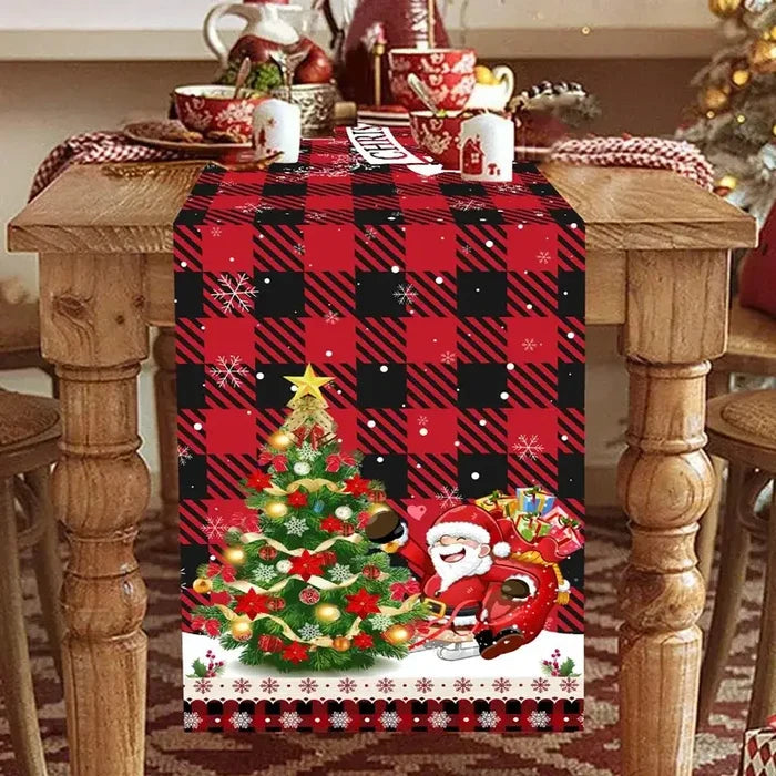 Habicare Christmas table runner in SS size with 9 festive designs, perfect for holiday table decor.