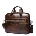 Habicare 9eight5 classic leather office bag with sturdy handles and multiple compartments, ideal for professional use.