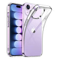 Clear 9eight5 phone case for iPhone 15 Plus (6.7-inch) showing a slim transparent design with precise cutouts.