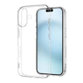 Clear 9eight5 case for iPhone 16 Plus (6.7-inch), showing transparent design and precise cutouts for camera and buttons.