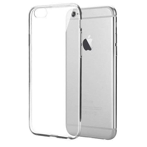 Clear 9eight5 iPhone 6/6s phone case showing slim, transparent design with precise cutouts for buttons and camera.