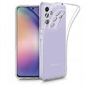 Clear 9eight5 phone case for Samsung Galaxy A34 5G, transparent protective cover showing the phone's design and buttons.