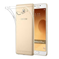 Clear phone case for Samsung Galaxy C9 and C9 Pro by 9eight5, showing a transparent protective cover on the device.