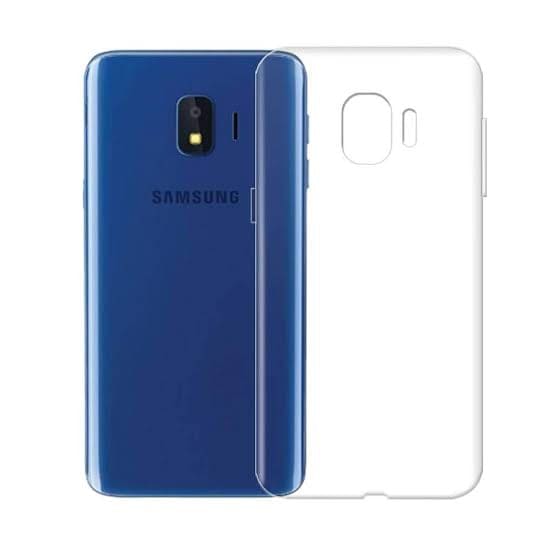 Clear phone case for Samsung Galaxy J2 Pro (2018) by 9eight5, showing the transparent design and precise cutouts.