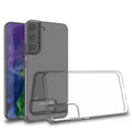Clear 9eight5 Samsung Galaxy S22 phone case showing transparent design and precise cutouts for buttons and camera.