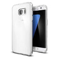 Clear phone case for Samsung Galaxy S7 by 9eight5 showing a transparent protective cover with precise cutouts for buttons and ports.