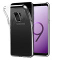 Clear protective case for Samsung Galaxy S9 by 9eight5, showcasing slim, transparent design and precise cutouts for buttons and camera.