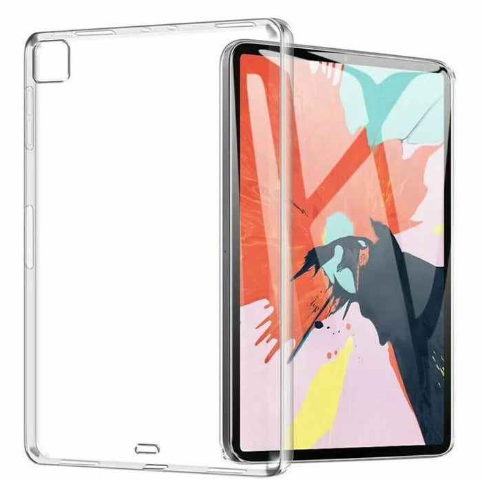 Clear protective cover for iPad Pro 12.9-inch 6th and 5th generation, made by 9eight5, shown on tablet with transparent design