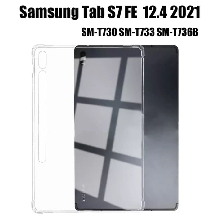 Clear protective cover for Samsung Galaxy Tab S7 FE 12.4-inch tablet, model T730/T733/T735, by 9eight5.